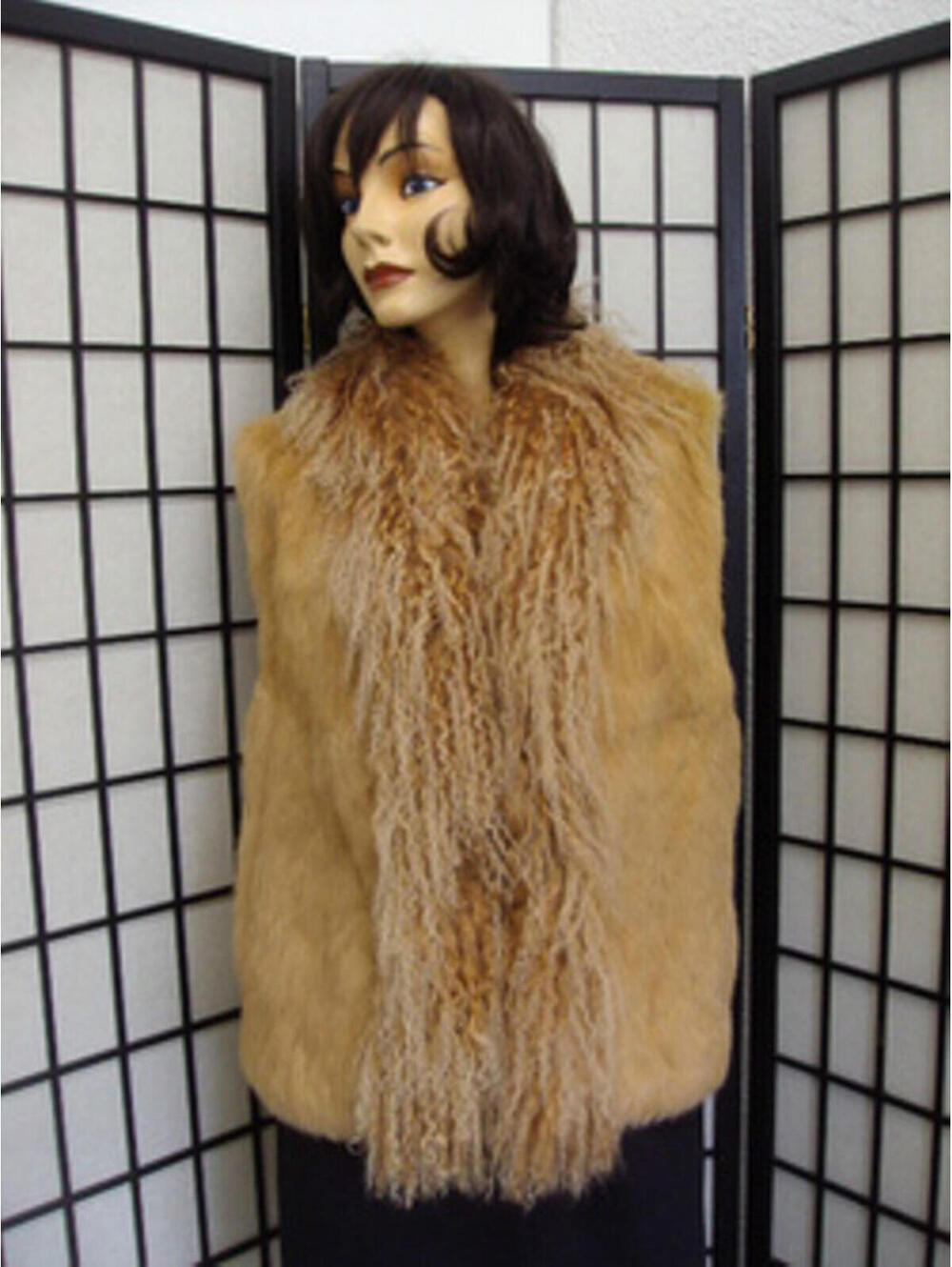 BRAND NEW CANADIAN BROWN RABBIT FUR VEST JACKET COAT LAMB WOMEN WOMAN SIZE 4-6